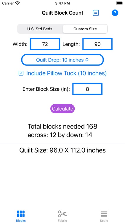 Quilt Block Calculator screenshot-3