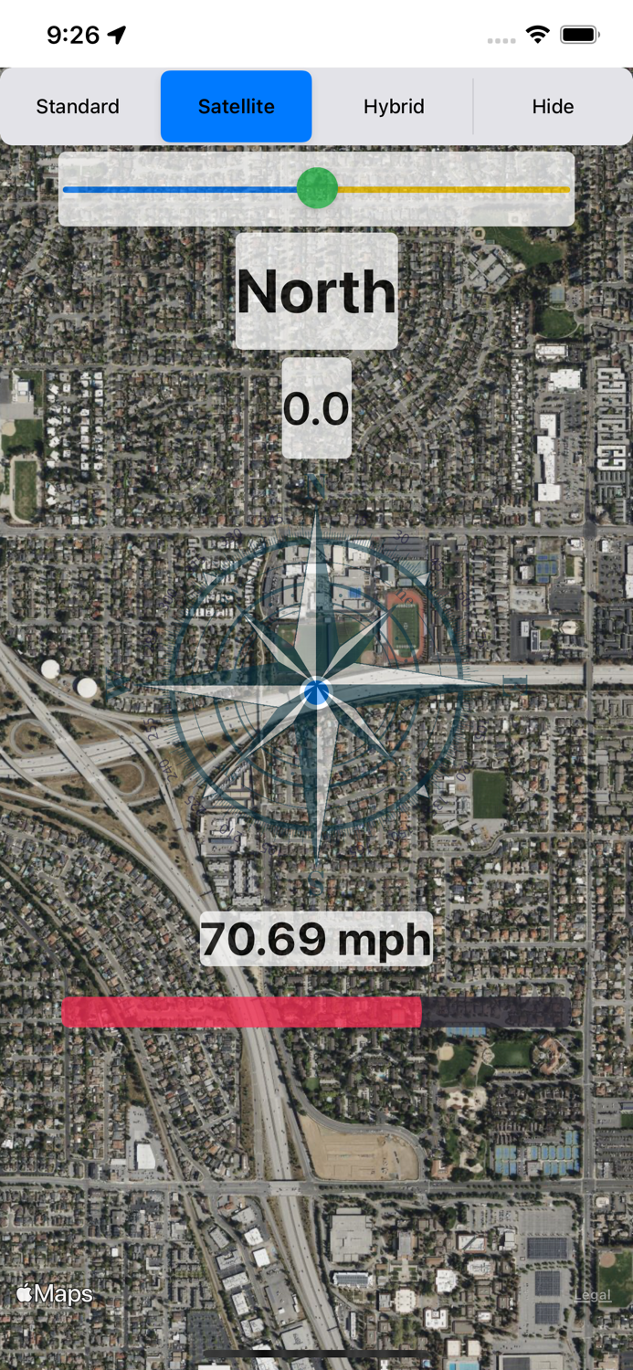 Compass and Speedmeter on Map