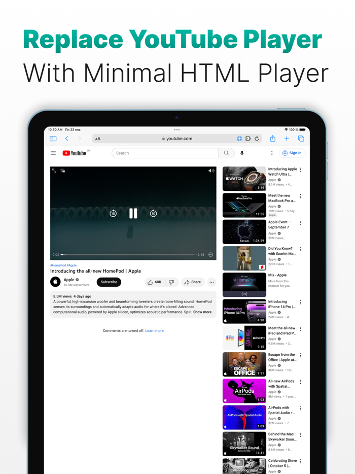 Jux Player Fixer for YouTube