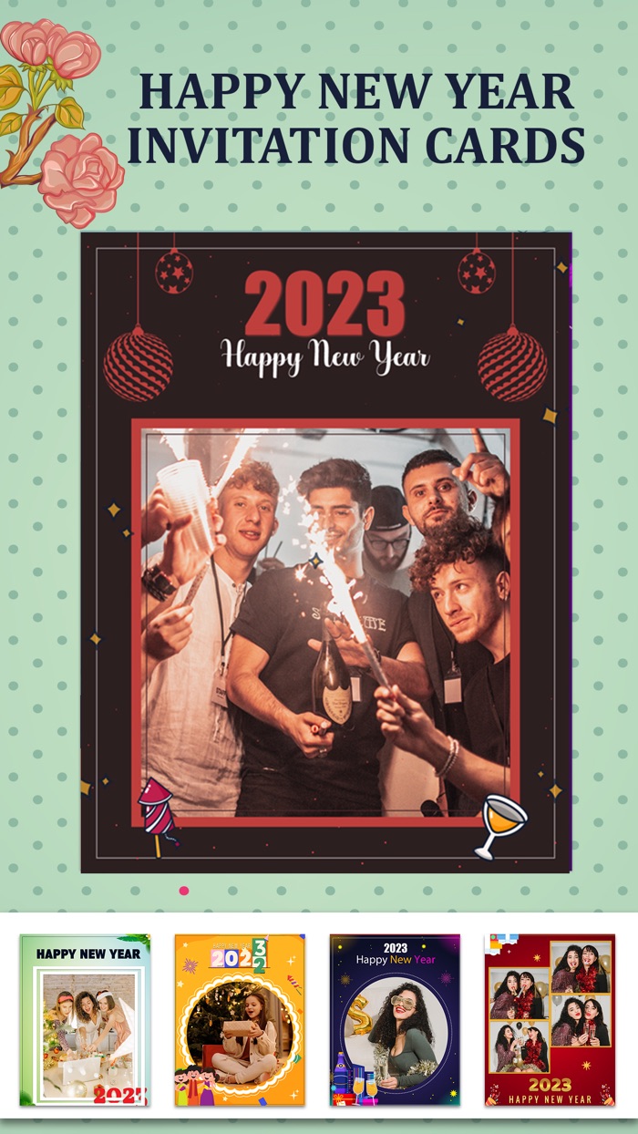 New Year Greeting Invite Card