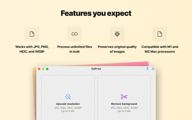 GoProd - trình chỉnh sửa ảnh AI trên Mac App Store: Bạn đang tìm kiếm một công cụ chỉnh sửa ảnh thông minh và sáng tạo? Hãy khám phá GoProd - trình chỉnh sửa ảnh AI trên Mac App Store. Với công nghệ AI tiên tiến, GoProd có thể giúp bạn tạo ra những bức ảnh đẹp, lung linh và đầy cảm hứng. Hãy xem ngay hình ảnh liên quan để tìm hiểu thêm về GoProd.