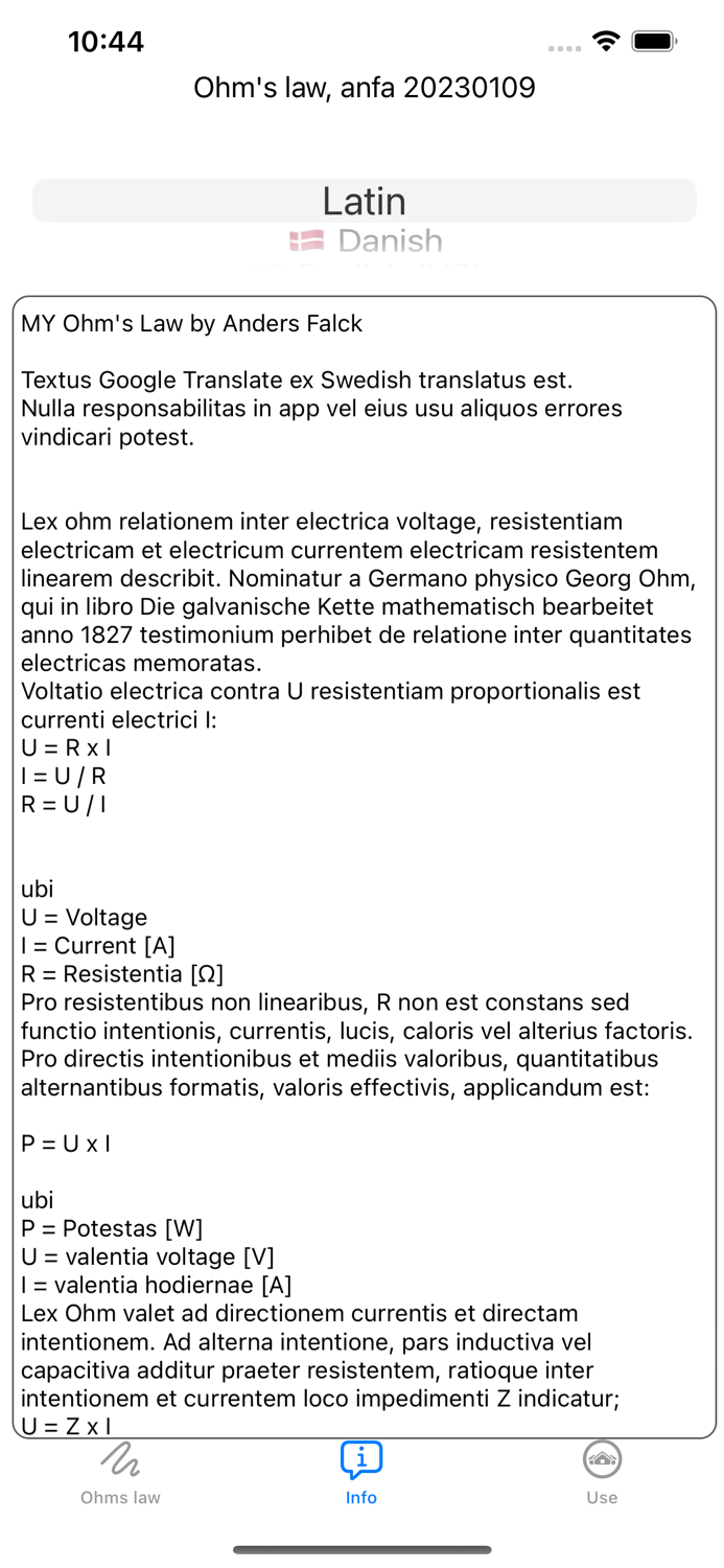 My Ohms Law