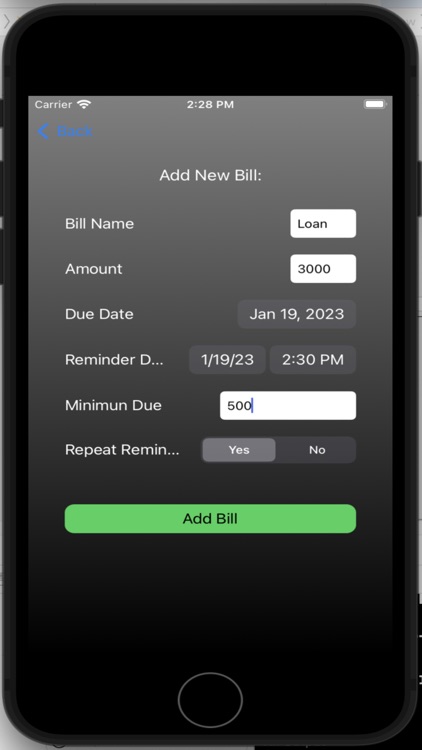 Billminder App screenshot-4