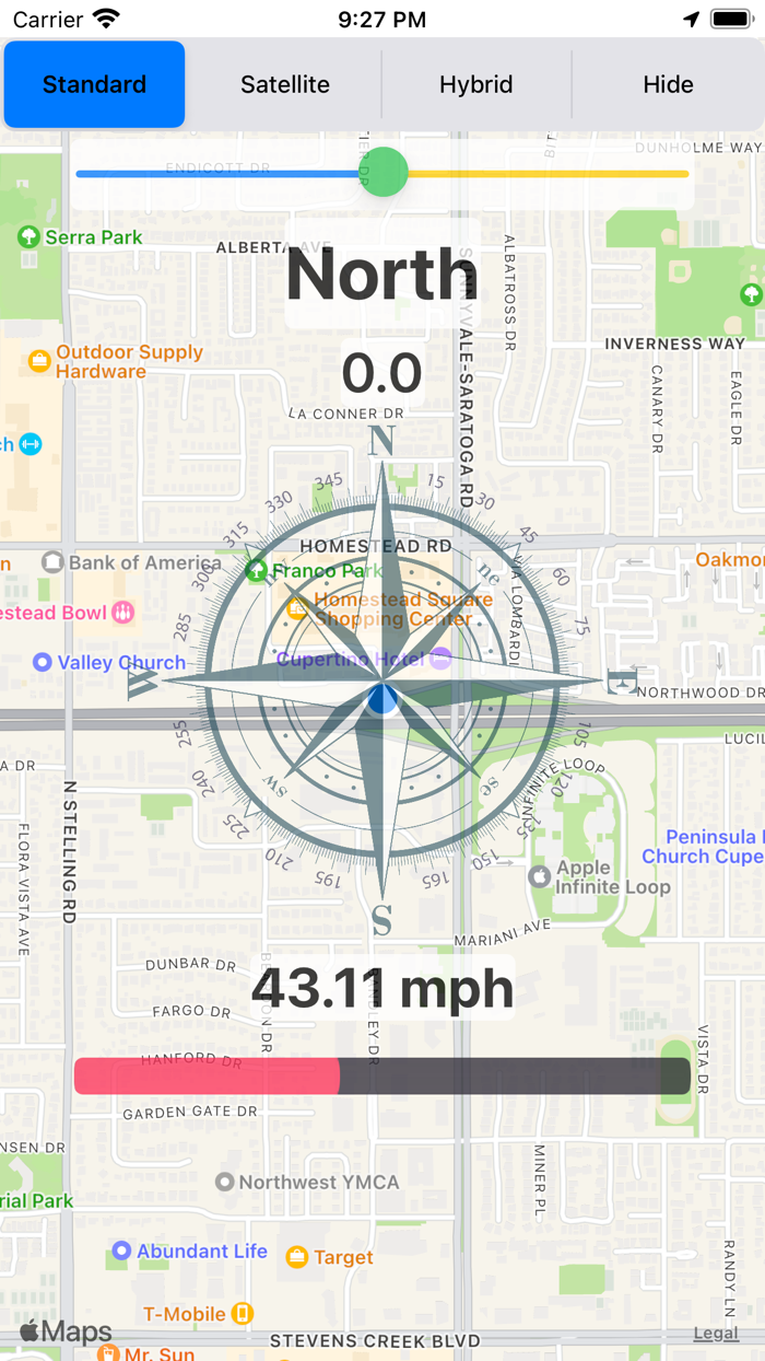 Compass and Speedmeter on Map