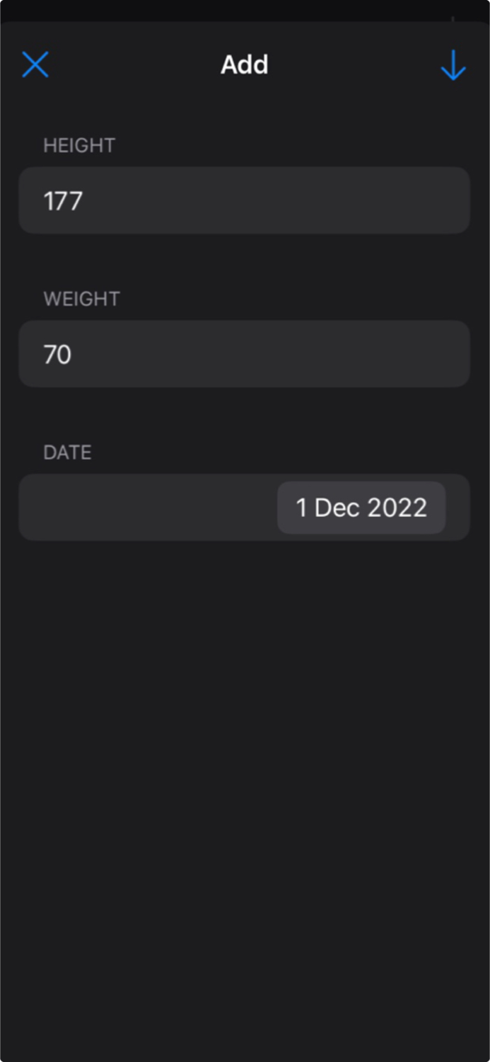 Height and Weight Tracker
