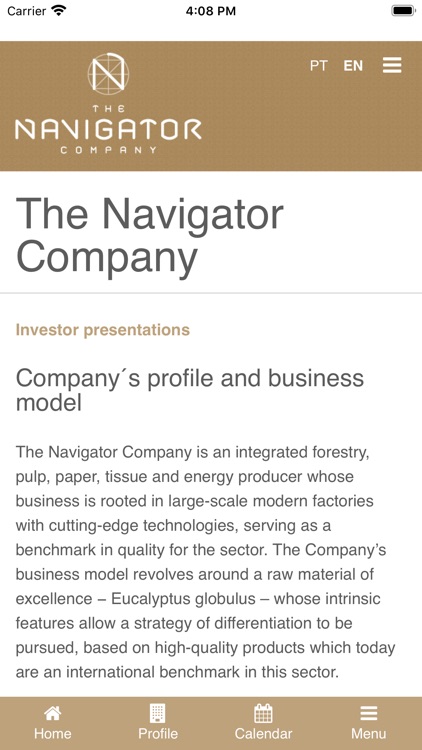 The Navigator Company IR App