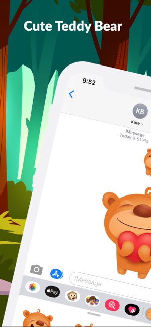 Teddy Bear 3D Stickers App