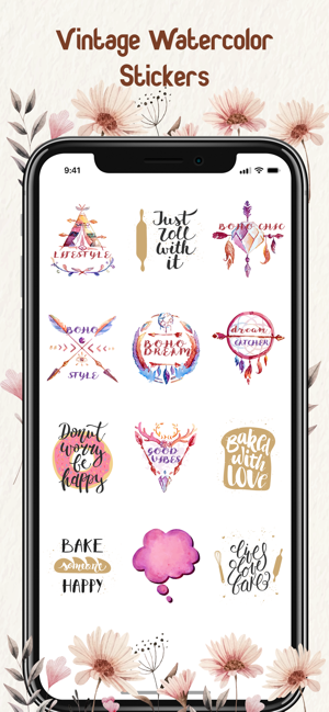 Vintage Watercolor Stickers(圖3)-速報App