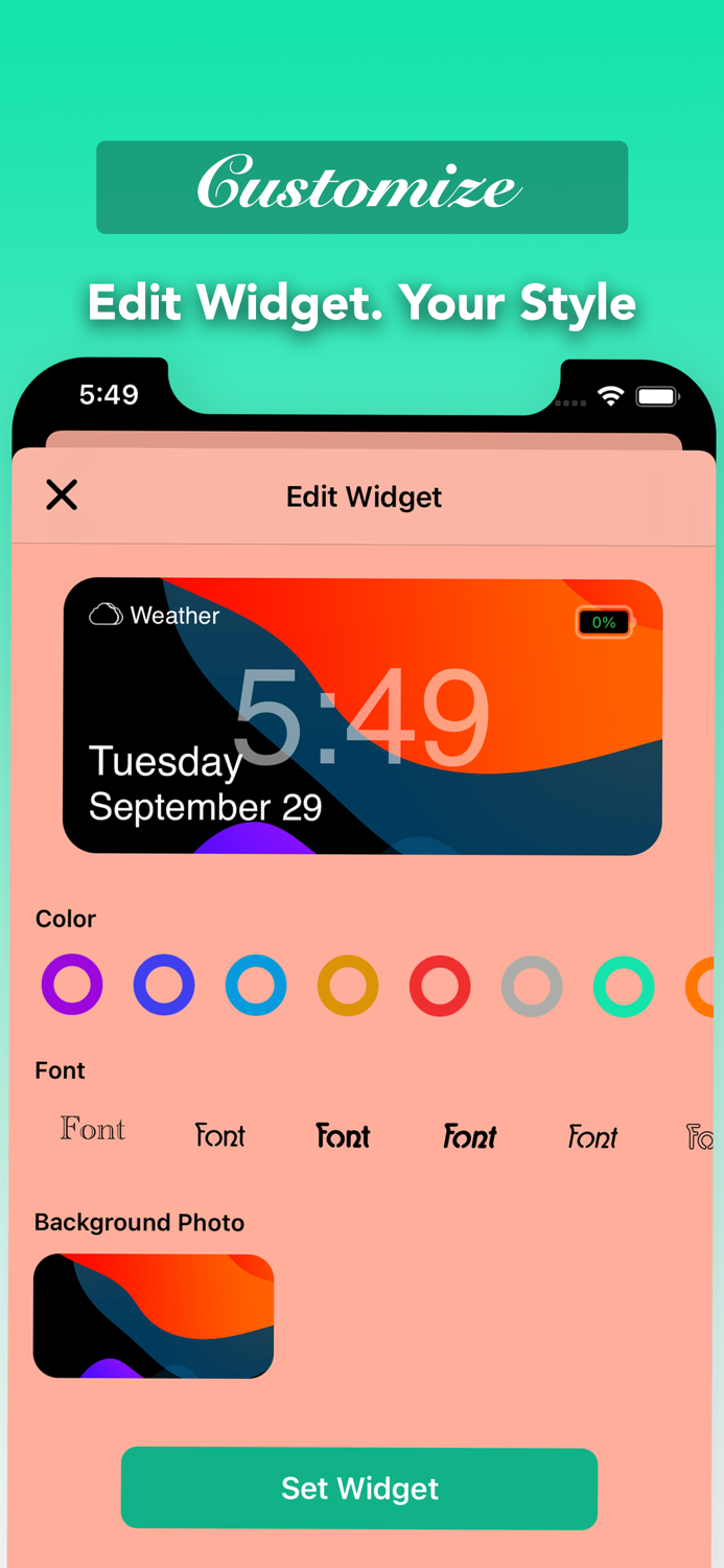 Custom Photo Widget App