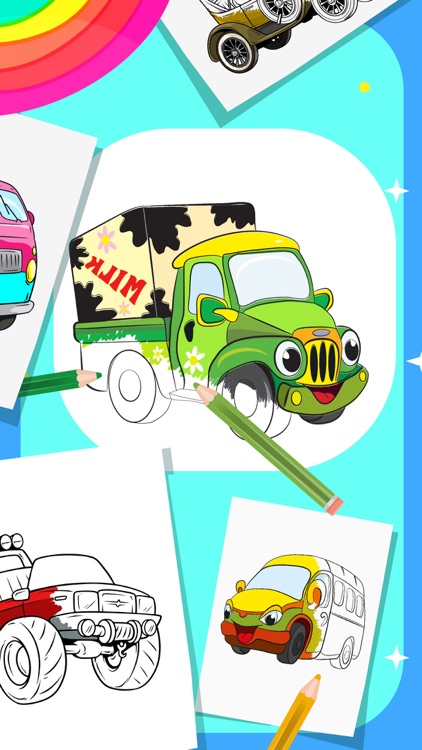 Magic cars coloring pages