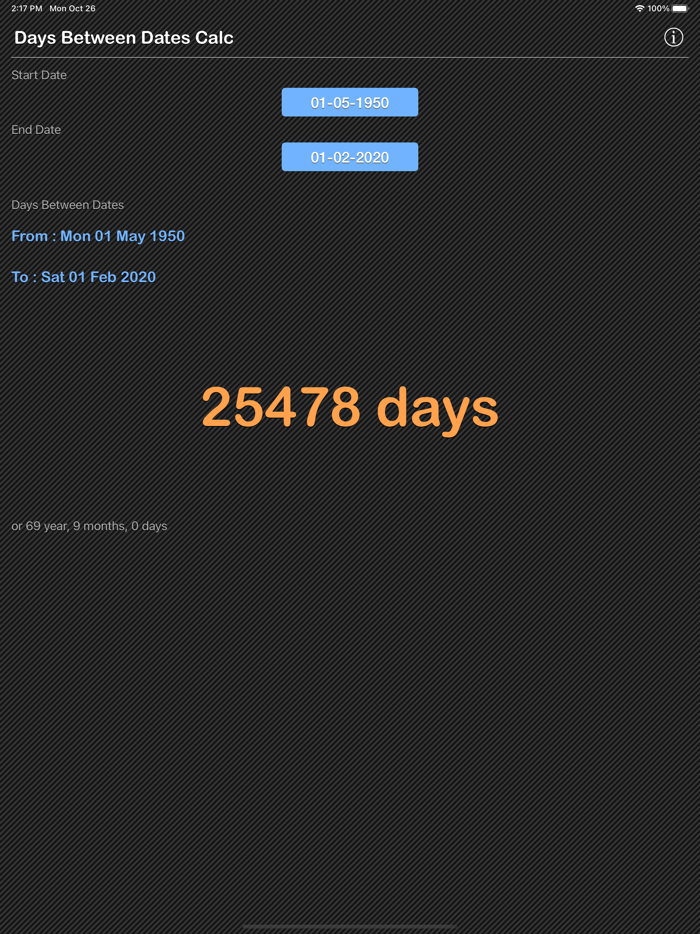 Days Between Dates Calculator