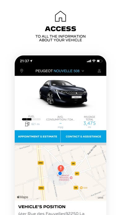 MYPEUGEOT APPのスクリーンショット1 MYPEUGEOT APPのスクリーンショット1