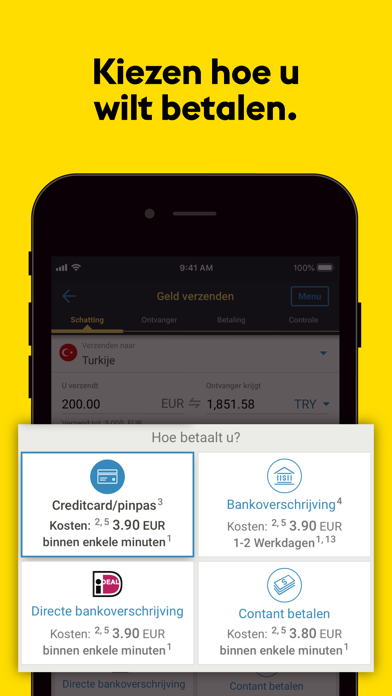 Western Union - Geld overmaken iPhone app afbeelding 2