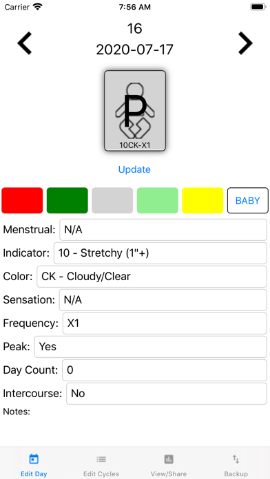 NFP Fertility Charting screenshot 2