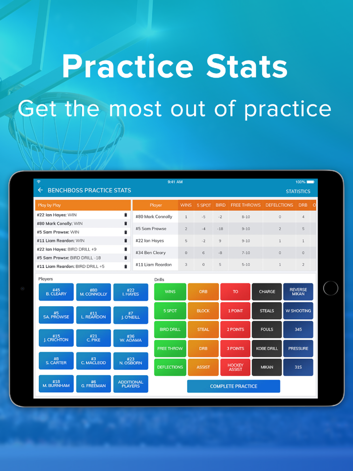 BenchBoss Team Performance App