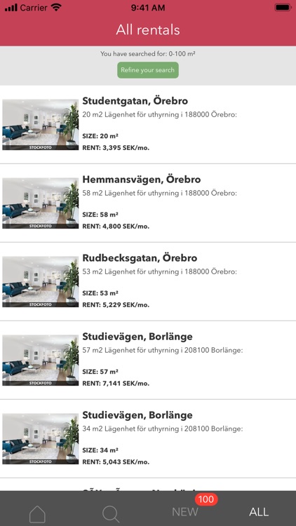 Housing for rent in Sweden