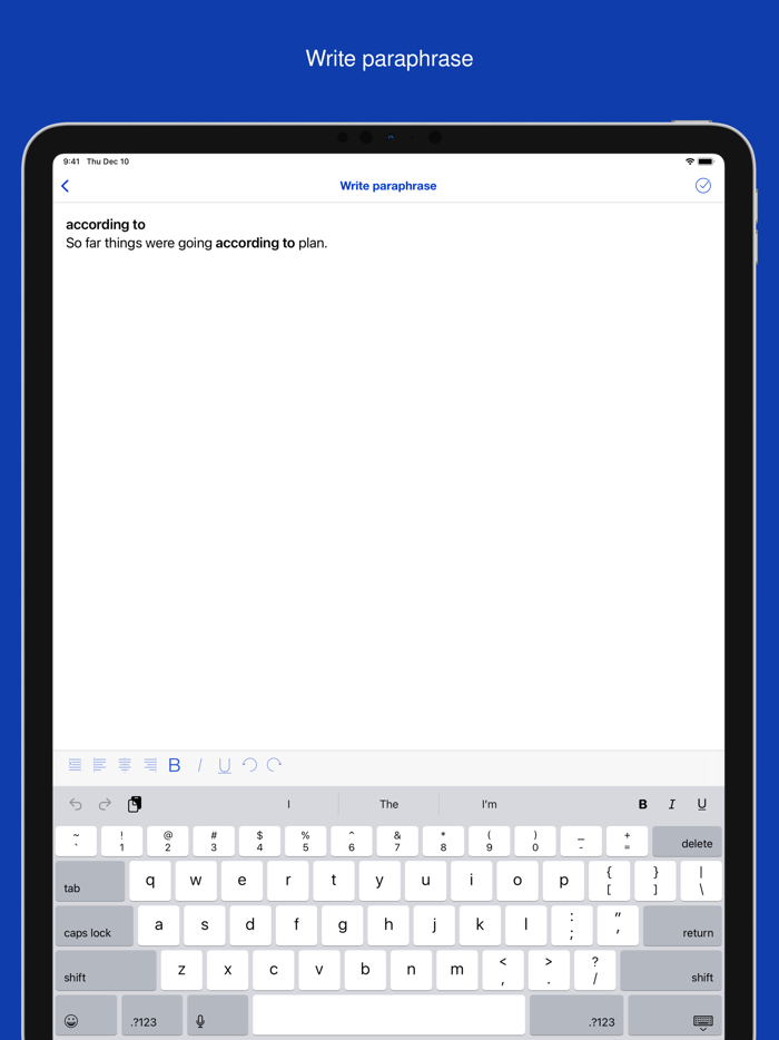 English paraphrases for TOEFL