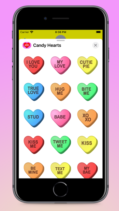 Candy Hearts Fun Stickers screenshot 3