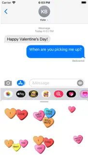 How to cancel & delete animated candy hearts stickers 2