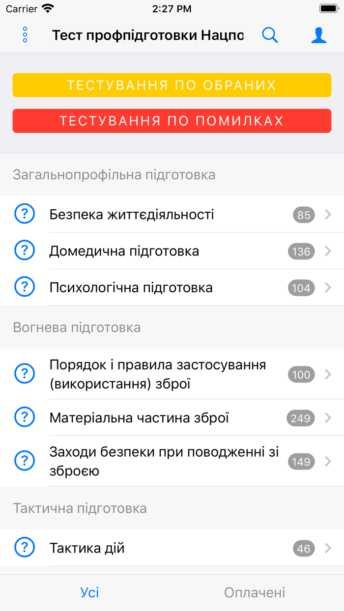 Тест профпідготовки Нацполіції