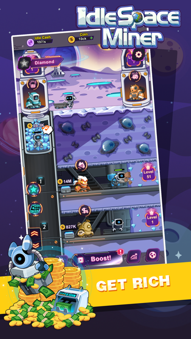 Idle Space Miner - Cash Empire screenshot 2