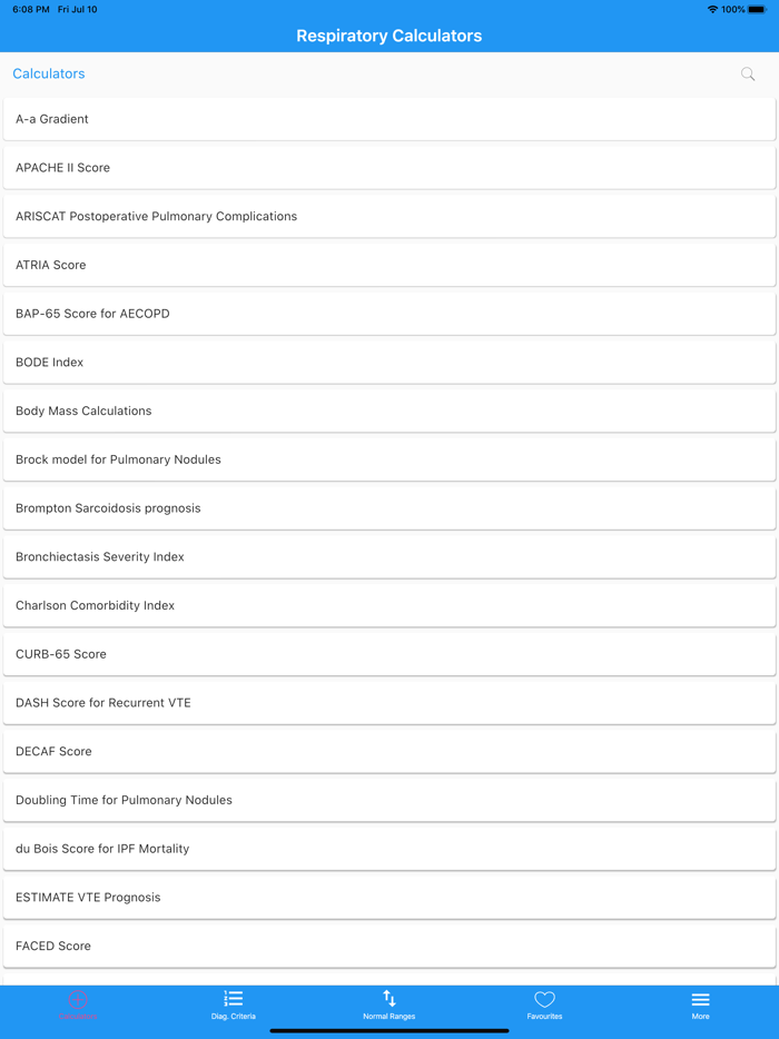 Respiratory Calculators