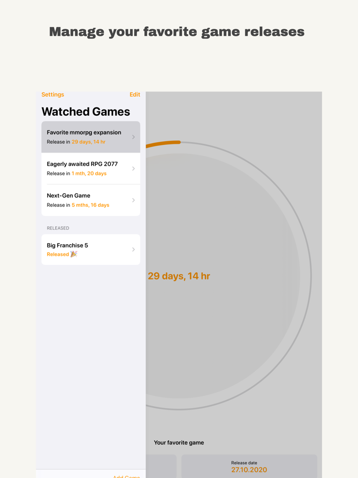 GameWatcher - Release Timer