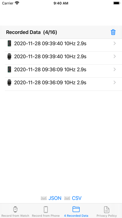 CoreMotion Data Recorder screenshot 3