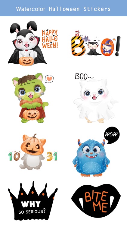 Watercolor Halloween Stickers-