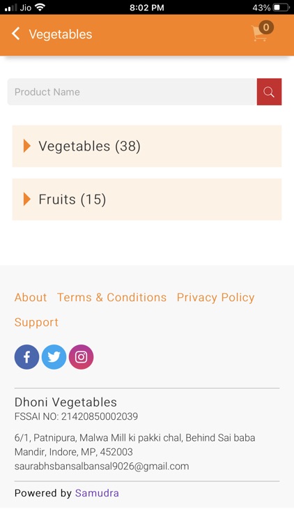 Dhoni Vegetables & Fruits