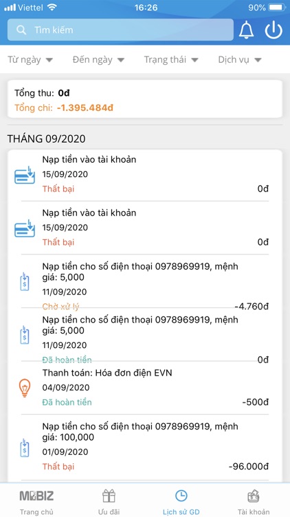 MobizPay - Đa tiện ích screenshot-9