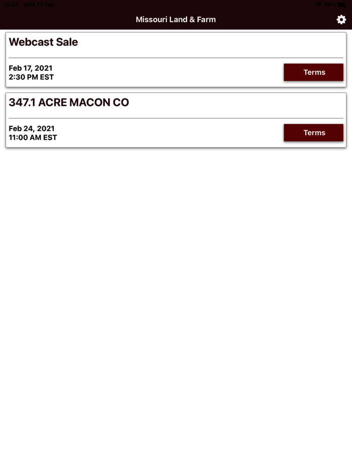 Missouri Land  Farm Bidding