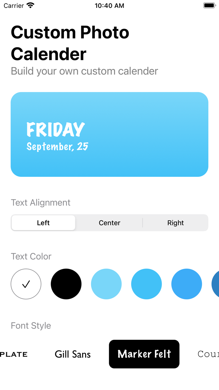 Color Photo Calendar Widget