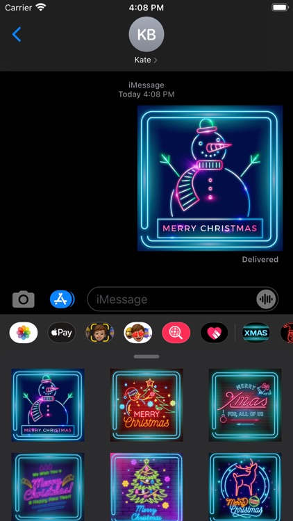 Merry Xmas Neon Stickers