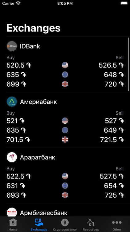 Exchange rates of Armenia screenshot-6