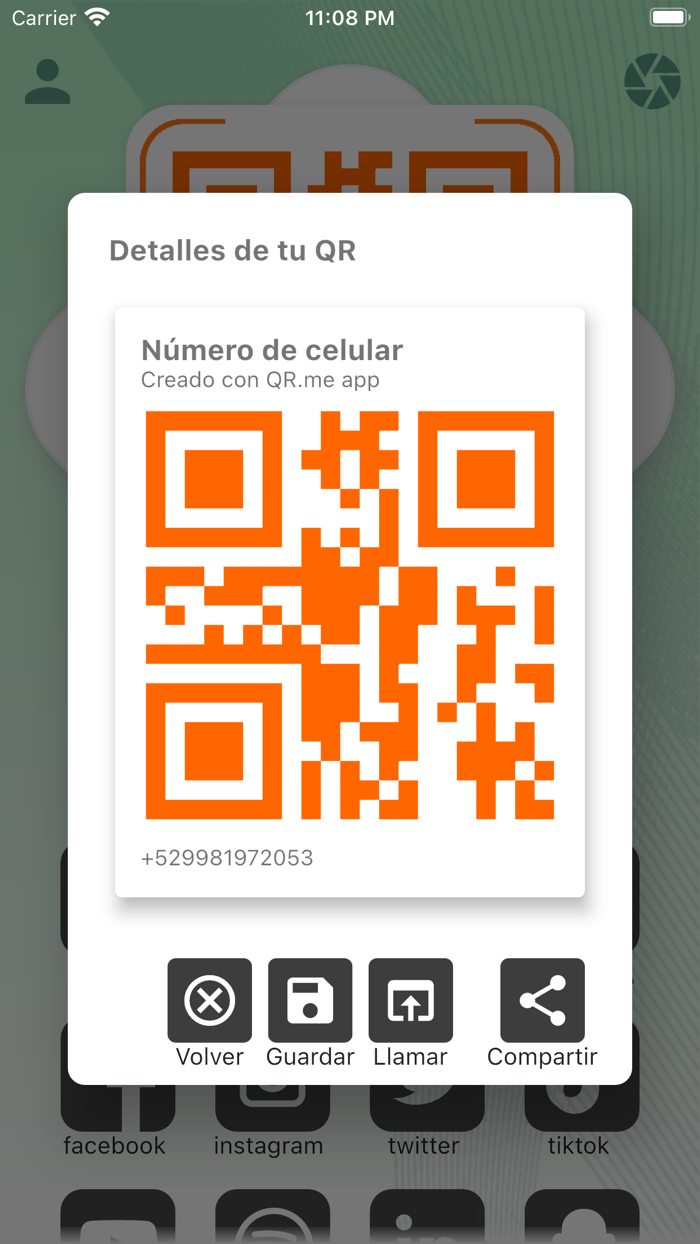 QR.me scan, share  whatsap