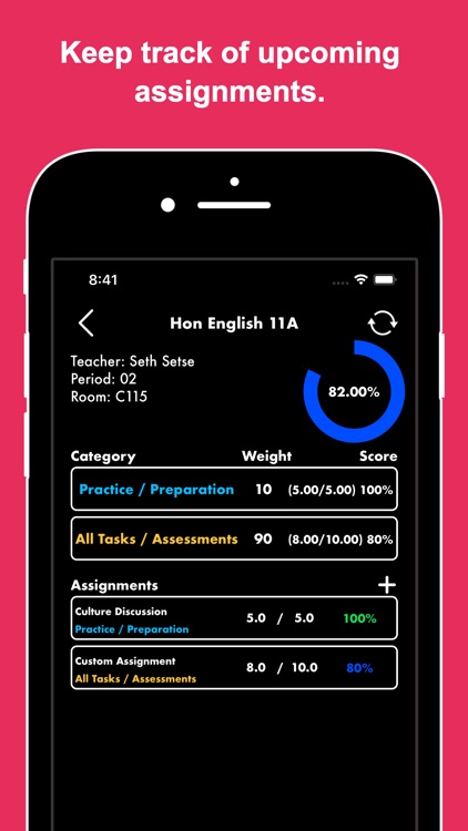 GradeView for Student Vue