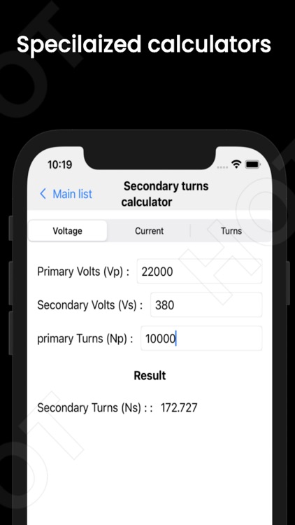 Transformers calculations screenshot-3