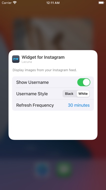 Lacuna: Widget for Instagram