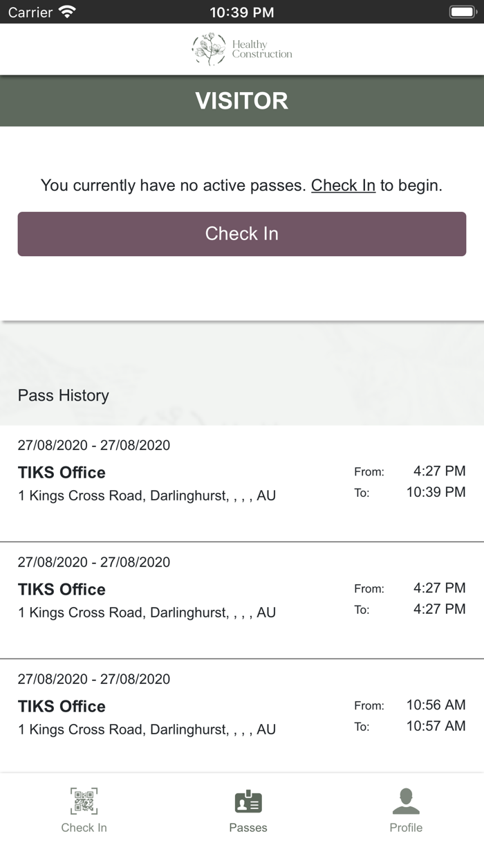 Healthy Construction Visitor