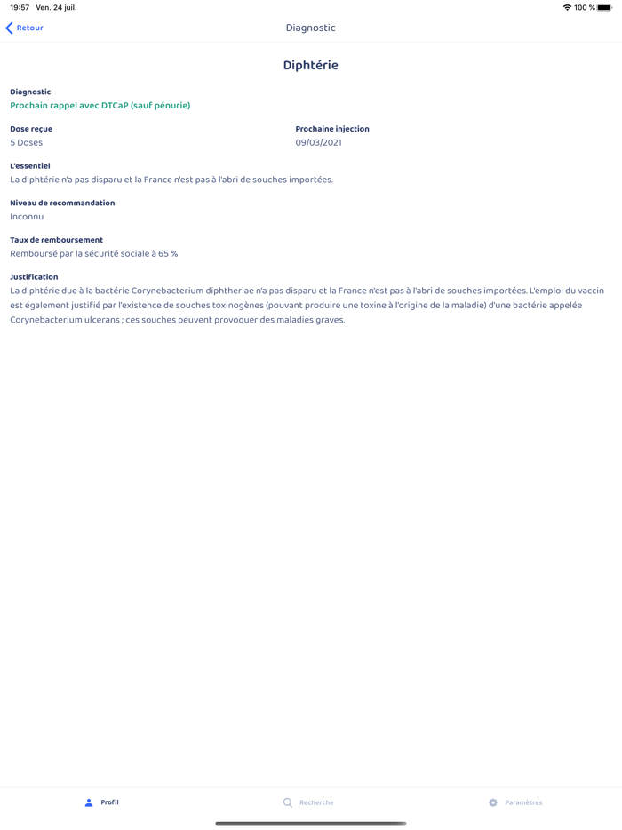 MesVaccins - Suivi des vaccins