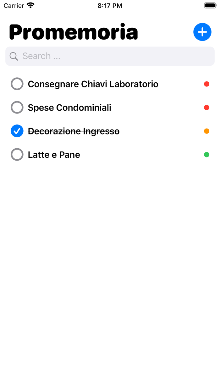 Promemoria Lista Spesa