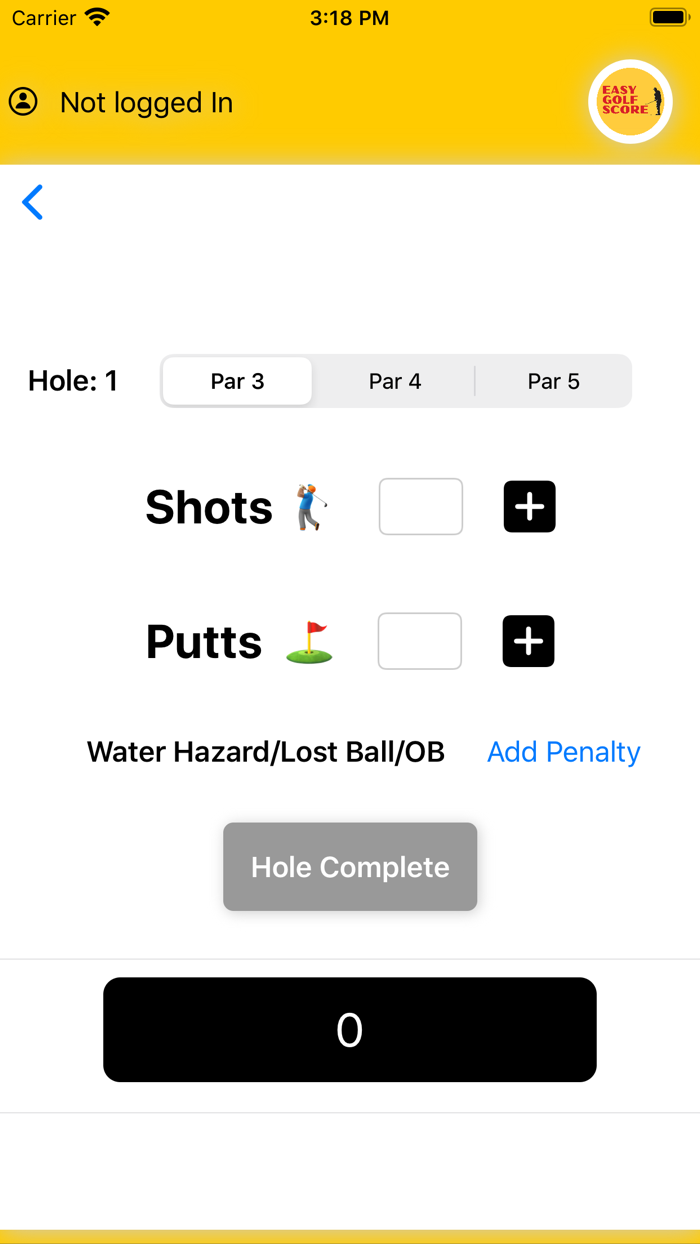 Easy Golf Score