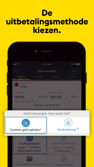 Western Union - Geld overmaken iPhone app afbeelding 3