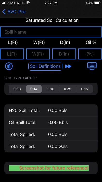 Spill Calc - Pro