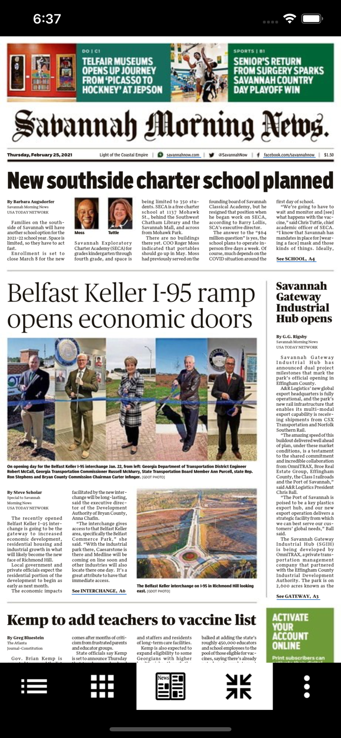 Savannah Morning News Print