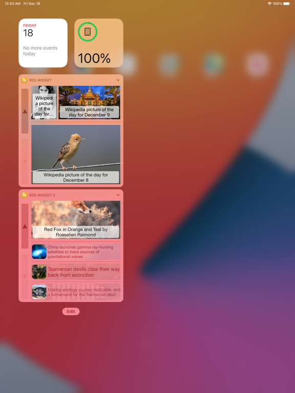 RSS Widget screenshot 2