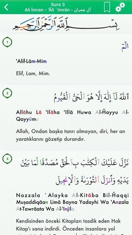 Quran in Turkish, Arabic