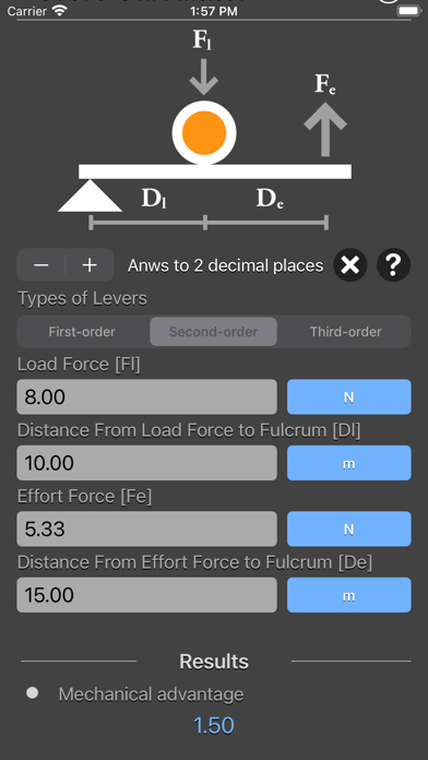 Levers Calculator screenshot 3