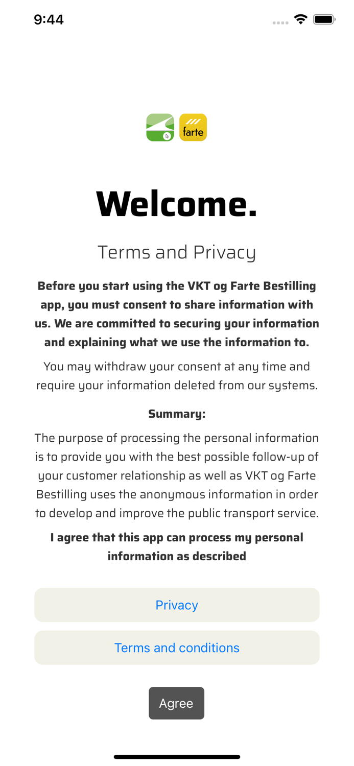 VKT og Farte Bestilling